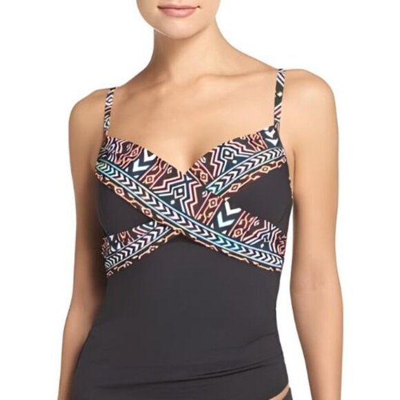 La Blanca Underwire V-Neck Tankini Swimsuit Top - Picture 1 of 10